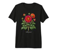 Illustrazione della pianta della Dalia Dahlia pinnata Maglietta Premium