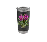 Illustrazione della pianta della regina delle orchidee Cattleya Bicchiere termico in acciaio inox doppia parete