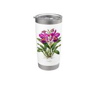 Illustrazione della pianta della regina delle orchidee Cattleya Bicchiere termico in acciaio inox doppia parete