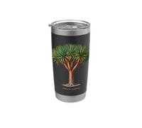 Illustrazione della pianta dell'albero del drago Dracaena marginata Bicchiere termico in acciaio inox doppia parete