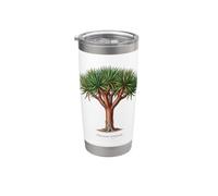 Illustrazione della pianta dell'albero del drago Dracaena marginata Bicchiere termico in acciaio inox doppia parete