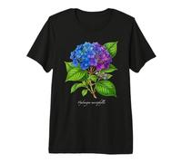 Illustrazione della pianta dell'ortensia Hydrangea macrophylla Maglietta Premium