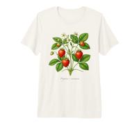Illustrazione della pianta di Fragola Fragaria × ananassa Maglietta Premium