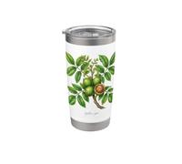 Illustrazione della pianta di noce Juglans regia Bicchiere termico in acciaio inox doppia parete