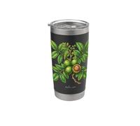 Illustrazione della pianta di noce Juglans regia Bicchiere termico in acciaio inox doppia parete
