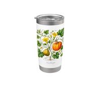 Illustrazione della pianta di zucca Cucurbita pepo Bicchiere termico in acciaio inox doppia parete