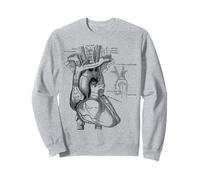 Illustrazione di Anatomia del Cuore Umano Medico Vintage Felpa