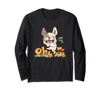 Illustrazione di arte divertente animale domestico del cucciolo di cane del bulldog francese Maglia a Manica