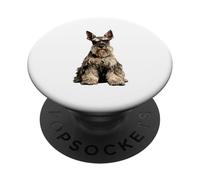 Illustrazione di cane Schnauzer standard d'argento PopSockets PopGrip Adesivo