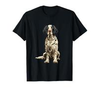 Illustrazione di Cane Setter Inglese Blu Maglietta