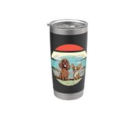 Illustrazione di Chihuahua Cocker Spaniel che disegna scene Bicchiere termico in acciaio inox doppia parete