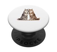 Illustrazione di due lupi in armonia PopSockets PopGrip Adesivo