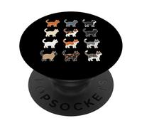 Illustrazione di gatti carini in griglia PopSockets PopGrip Adesivo