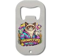 Illustrazione di Grumpy Cat con caffè apribottiglie in acciaio inox argento
