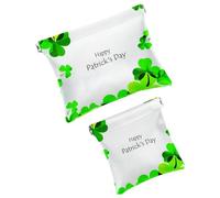 Illustrazione di Happy Saint Patrick's Day Pocket Cosmetic Bag, Impermeabile Squeeze Makeup Bag, Mini borsa portatile da viaggio senza cerniera auto-chiusura per cosmetici, cuffie, gioielli,