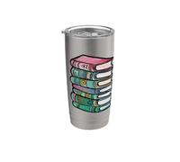 Illustrazione di libri colorati ad acquerello per lettori Bicchiere termico in acciaio inox doppia parete