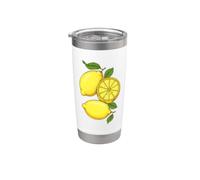 Illustrazione di LIMONE Opera d'arte botanica Pianta da frutto Bicchiere termico in acciaio inox doppia parete