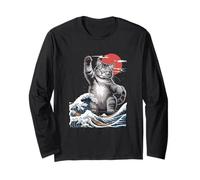 Illustrazione di Mashup Grande Onda di Catzilla Maglia a Manica