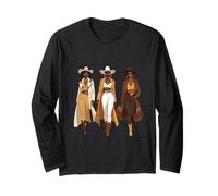 Illustrazione di Moda Rodeo Occidentale Cowgirl Nera Maglia a Manica