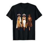 Illustrazione di Moda Rodeo Occidentale Cowgirl Nera Maglietta