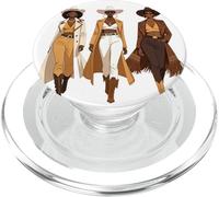 Illustrazione di moda rodeo occidentale cowgirl nera PopSockets PopGrip per MagSafe