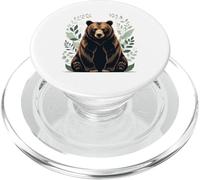 Illustrazione di orso botanico naturale PopSockets PopGrip per MagSafe