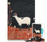 Illustrazione di pecore in un campo autunnale - Puzzle da 1000 pezzi per adulti, gioco di logica, per interni, taglio di precisione, regalo prezioso 50x75cm