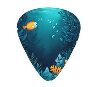Illustrazione di pesce Plettri per chitarra in dimensioni sottili, medie e spesse, set da 12 pezzi, adatti per chitarra elettrica e vari strumenti