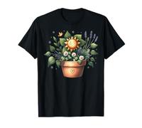 Illustrazione di Piante Floreali sorridenti Maglietta