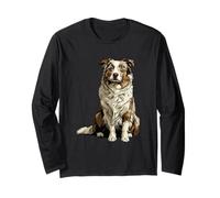 Illustrazione di Red Merle Australian Shepherd Dog Maglia a Manica