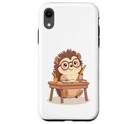 Illustrazione di riccio che scrive al tavolo Custodia per iPhone XR