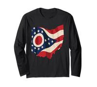 Illustrazione di Sovrapposizione della Bandiera dell'Ohio Afflitto dell'Annata Maglia a Manica