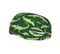 Illustrazione di un coccodrillo Sport assorbe il sudore fascia adatta per corsa, yoga, fitness, ciclismo e tennis