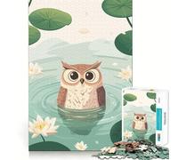 Illustrazione di un gufo in uno stagno - Puzzle da 1000 pezzi per adulti - Gioco intelligente da assemblare insieme - Regalo stagionale (38x52cm)