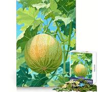 Illustrazione di un melone che cresce su una vite Puzzle da 1000 pezzi per ragazzi Allenamento intelligente Fuga tranquilla Taglio perfetto Regalo invernale (50x75cm)