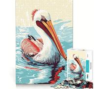Illustrazione di un pellicano nell'acqua Puzzle da 1000 pezzi per ragazzi Gioco di logica e abilità Divertimento condiviso Decorazione murale con taglio preciso (38x26cm)