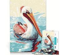 Illustrazione di un pellicano nell'acqua Puzzle da 1000 pezzi per ragazzi Gioco di logica e abilità Divertimento condiviso Decorazione murale con taglio preciso (38x52cm)