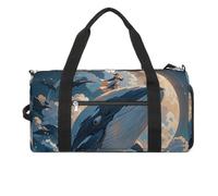Illustrazione di una balena borsa da palestra per uomo e donna, borsa da palestra impermeabile, grande borsa da viaggio per allenamento