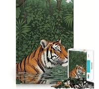 Illustrazione di una tigre nell'acqua nella giungla - Puzzle da 1000 pezzi per ragazzi - Gioco di logica e puzzle da costruire insieme - Divertimento assicurato - Taglio di precisione - Regalo