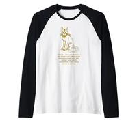 Illustrazione Divertente per Amanti dei Gatti con frontiere Maglia con Maniche Raglan