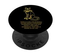 Illustrazione divertente per amanti dei gatti con frontiere PopSockets PopGrip Adesivo