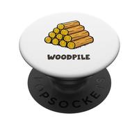 Illustrazione elegante di progettazione della pila di legno PopSockets PopGrip Adesivo