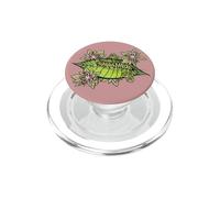 Illustrazione floreale del bruco monarca PopSockets PopGrip per MagSafe