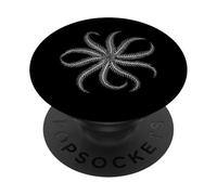 Illustrazione fossile di crinoide Paleozoico Paleontologia del giglio marino PopSockets PopGrip Adesivo