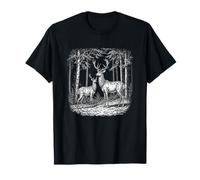 Illustrazione fotografica della natura della fauna selvatica del cervo nero Maglietta