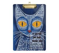 Illustrazione geometrica del gatto in stile arte personalizzabile cartella appunti impermeabile per donne legali allenatori di basket dimensioni 9 x 12