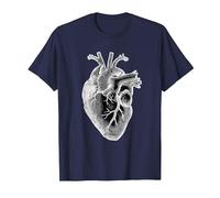 Illustrazione Grafica dell'Annata di Anatomia del Cuore Maglietta, Uomo, Navy, L