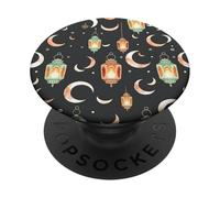 Illustrazione islamica del cielo notturno della luna crescente della lanterna del Ramadan PopSockets PopGrip Adesivo
