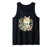 Illustrazione ispirata alla natura botanica del cane Shiba Inu Canotta