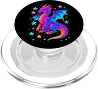 Illustrazione magica stellata del drago colorato mistico PopSockets PopGrip per MagSafe